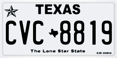 TX license plate CVC8819