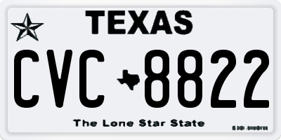 TX license plate CVC8822