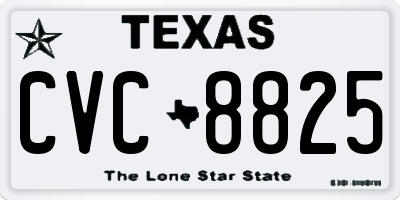 TX license plate CVC8825