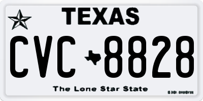 TX license plate CVC8828