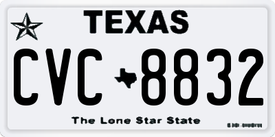 TX license plate CVC8832
