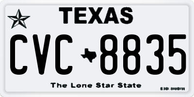 TX license plate CVC8835