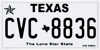 TX license plate CVC8836