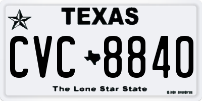 TX license plate CVC8840