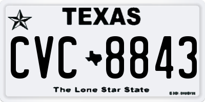 TX license plate CVC8843