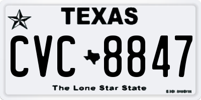 TX license plate CVC8847