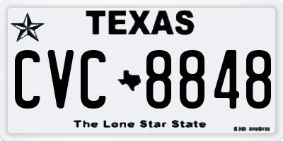 TX license plate CVC8848
