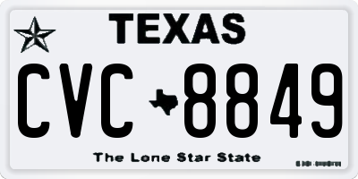TX license plate CVC8849