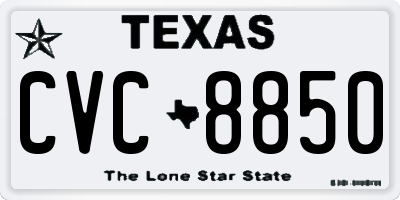 TX license plate CVC8850