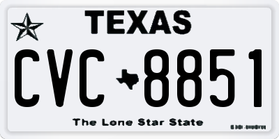 TX license plate CVC8851
