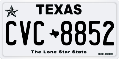 TX license plate CVC8852