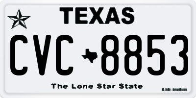 TX license plate CVC8853