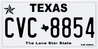 TX license plate CVC8854