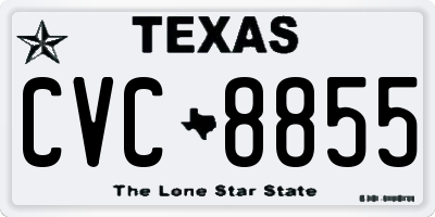 TX license plate CVC8855