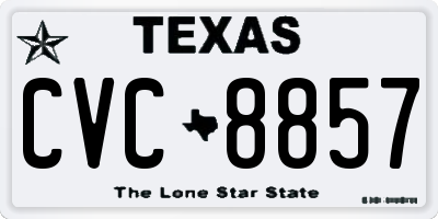 TX license plate CVC8857