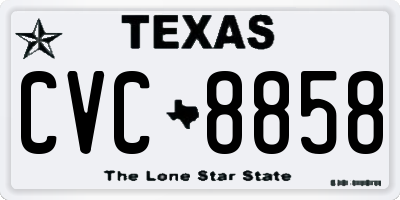 TX license plate CVC8858