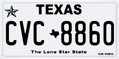 TX license plate CVC8860