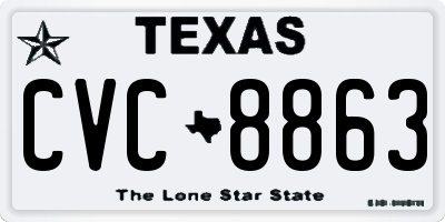 TX license plate CVC8863