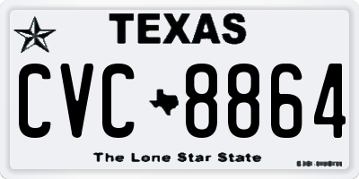 TX license plate CVC8864