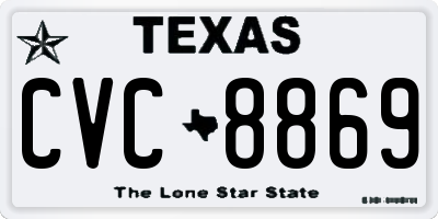 TX license plate CVC8869
