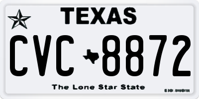 TX license plate CVC8872