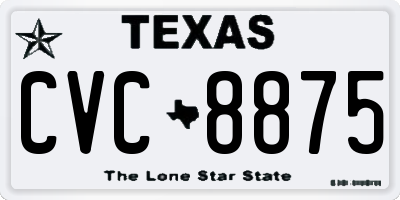 TX license plate CVC8875