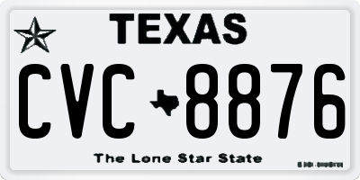 TX license plate CVC8876