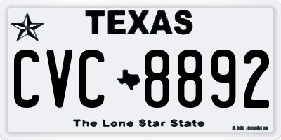 TX license plate CVC8892