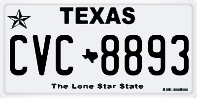 TX license plate CVC8893