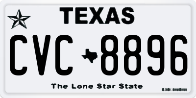 TX license plate CVC8896