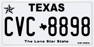 TX license plate CVC8898