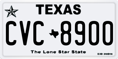 TX license plate CVC8900