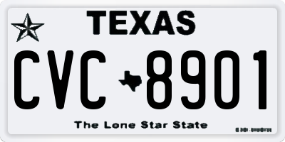 TX license plate CVC8901