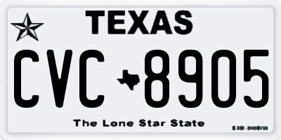 TX license plate CVC8905