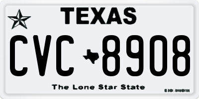 TX license plate CVC8908