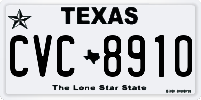 TX license plate CVC8910