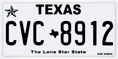 TX license plate CVC8912