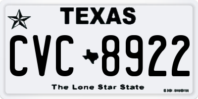 TX license plate CVC8922