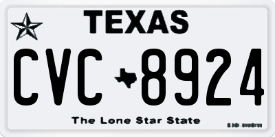 TX license plate CVC8924