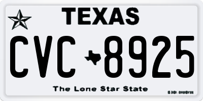 TX license plate CVC8925