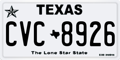 TX license plate CVC8926