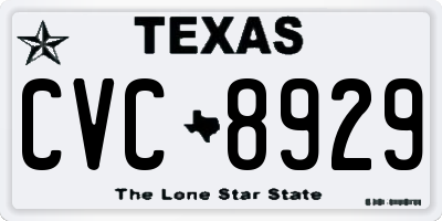 TX license plate CVC8929
