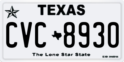 TX license plate CVC8930