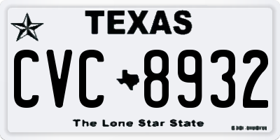 TX license plate CVC8932