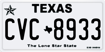 TX license plate CVC8933