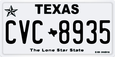 TX license plate CVC8935