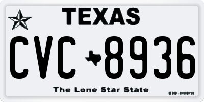 TX license plate CVC8936