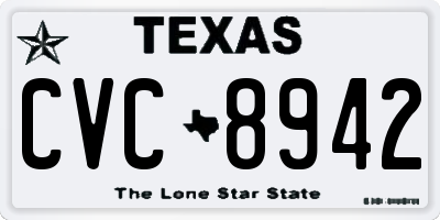 TX license plate CVC8942
