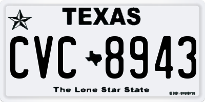 TX license plate CVC8943