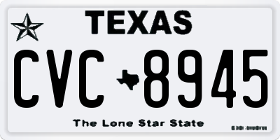 TX license plate CVC8945